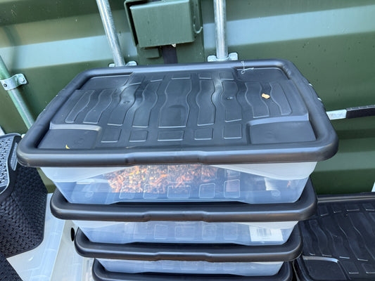 30L Underbed Plastic Storage Box with Black Lid