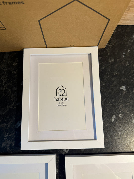 Habitat Set of 3 White Photo Frames | 4x6 Inch
