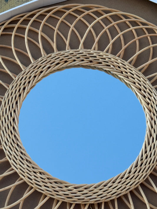 Habitat Global Rattan Mirror | Natural Round Wall Mirror