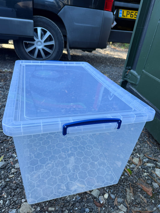 Really Useful 62L Clear Storage Box with Lid