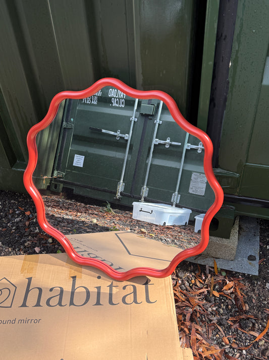 Habitat Wavy Round Mirror – Coral