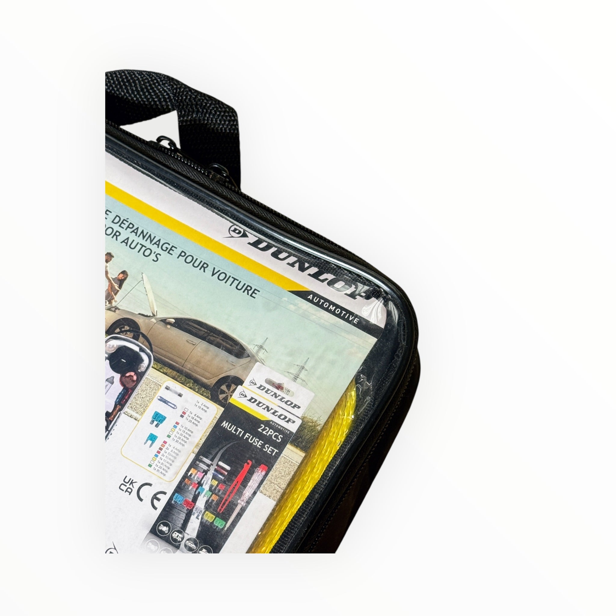 Dunlop 41pc Car Emergency Kit with Hi-Vis Vest & Tow Rope