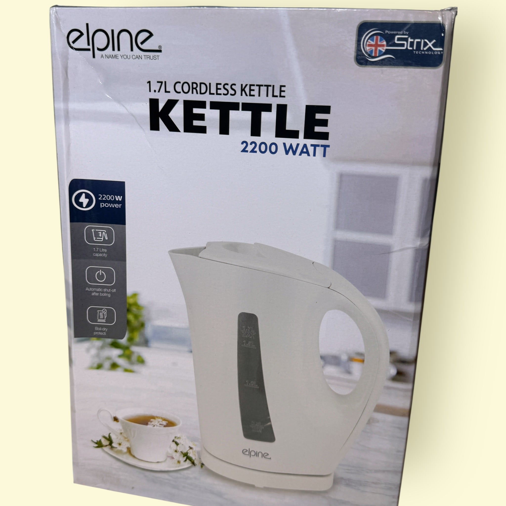 1.7L Cordless Kettle 2200W Rapid Boil