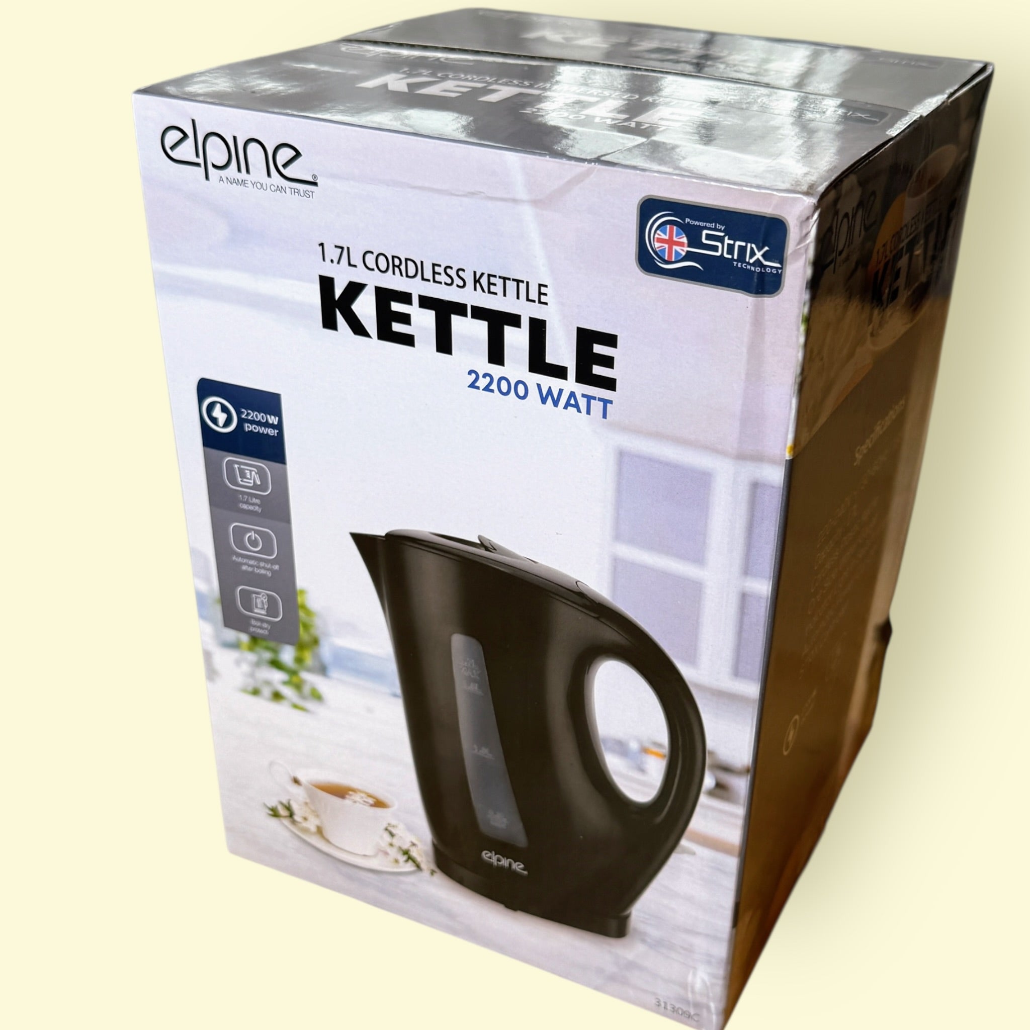1.7L Cordless Kettle 2200W Rapid Boil