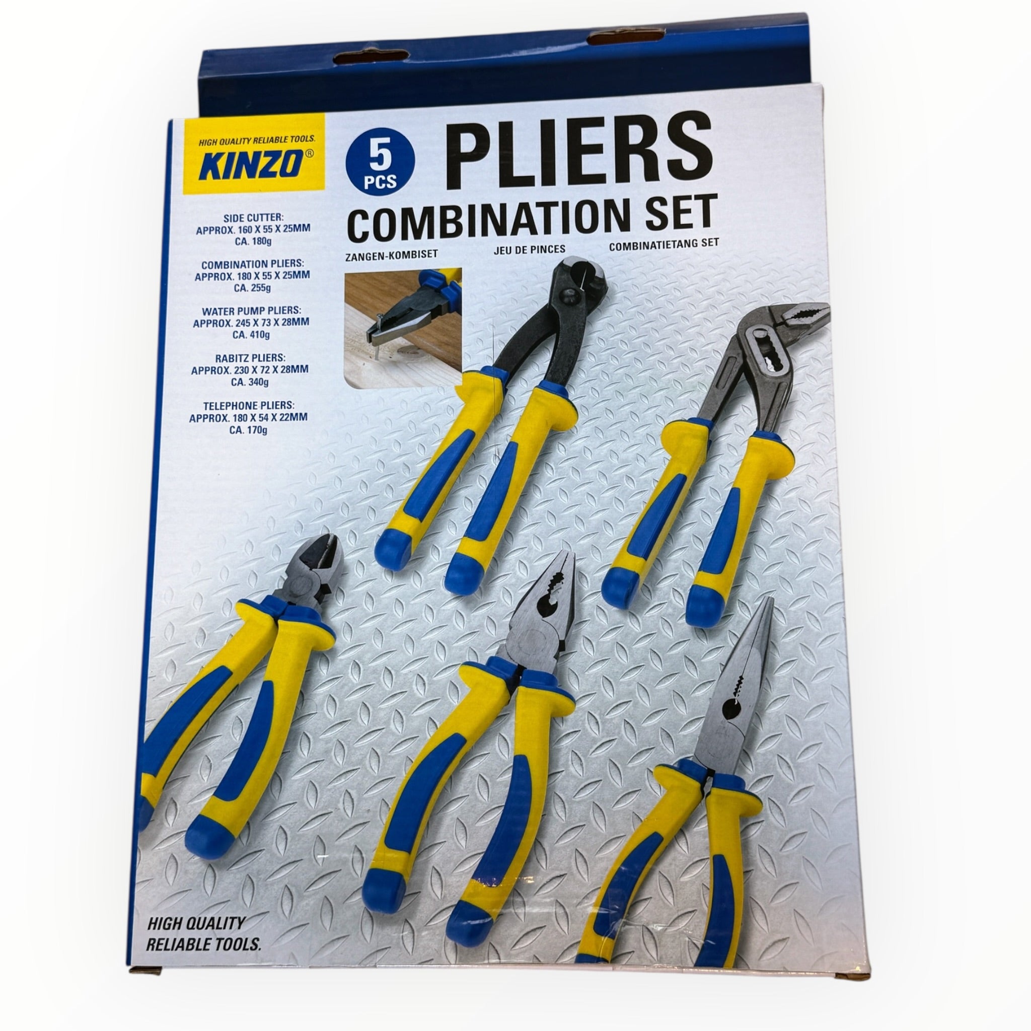 5 Piece Pliers Combination Set Carbon Steel