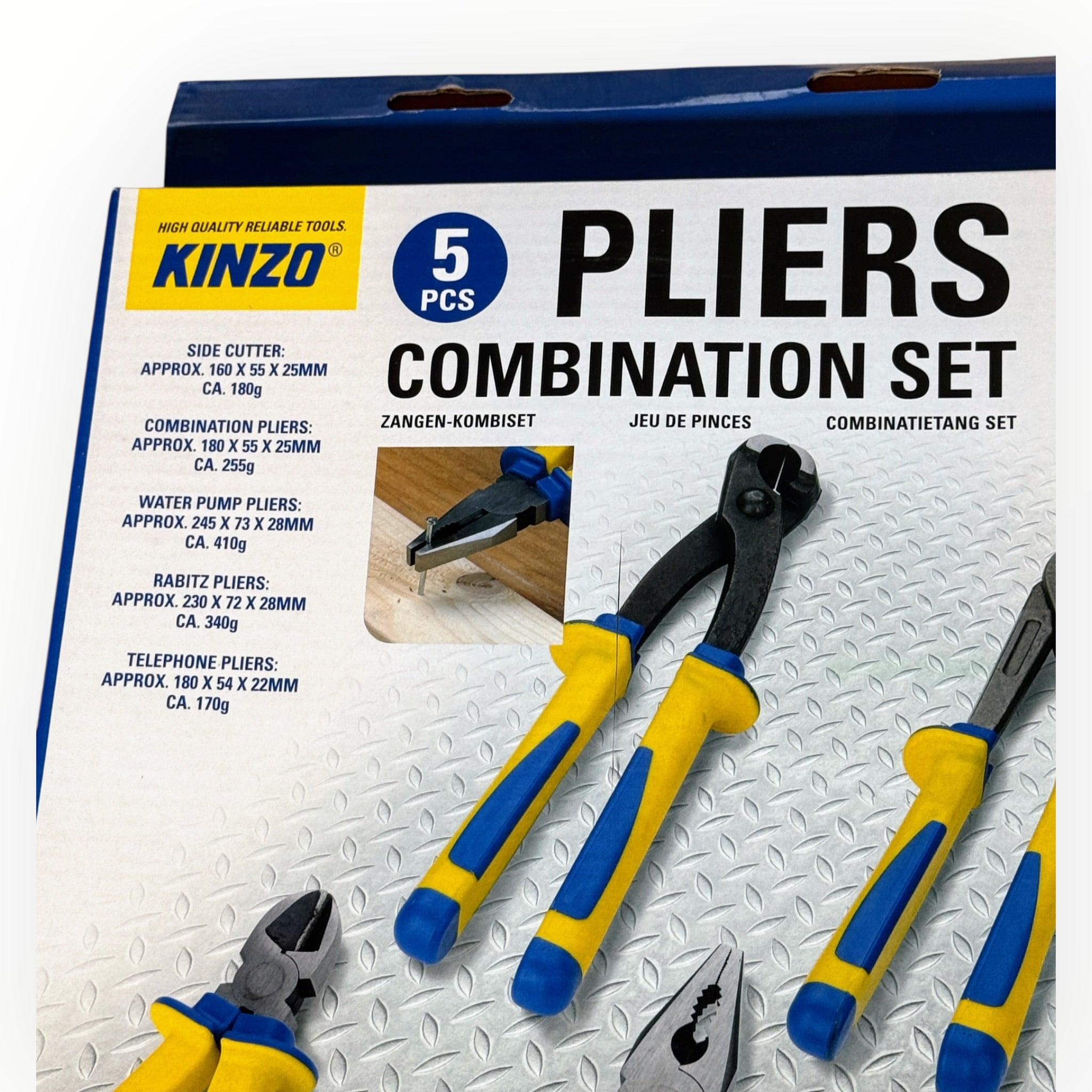 5 Piece Pliers Combination Set Carbon Steel