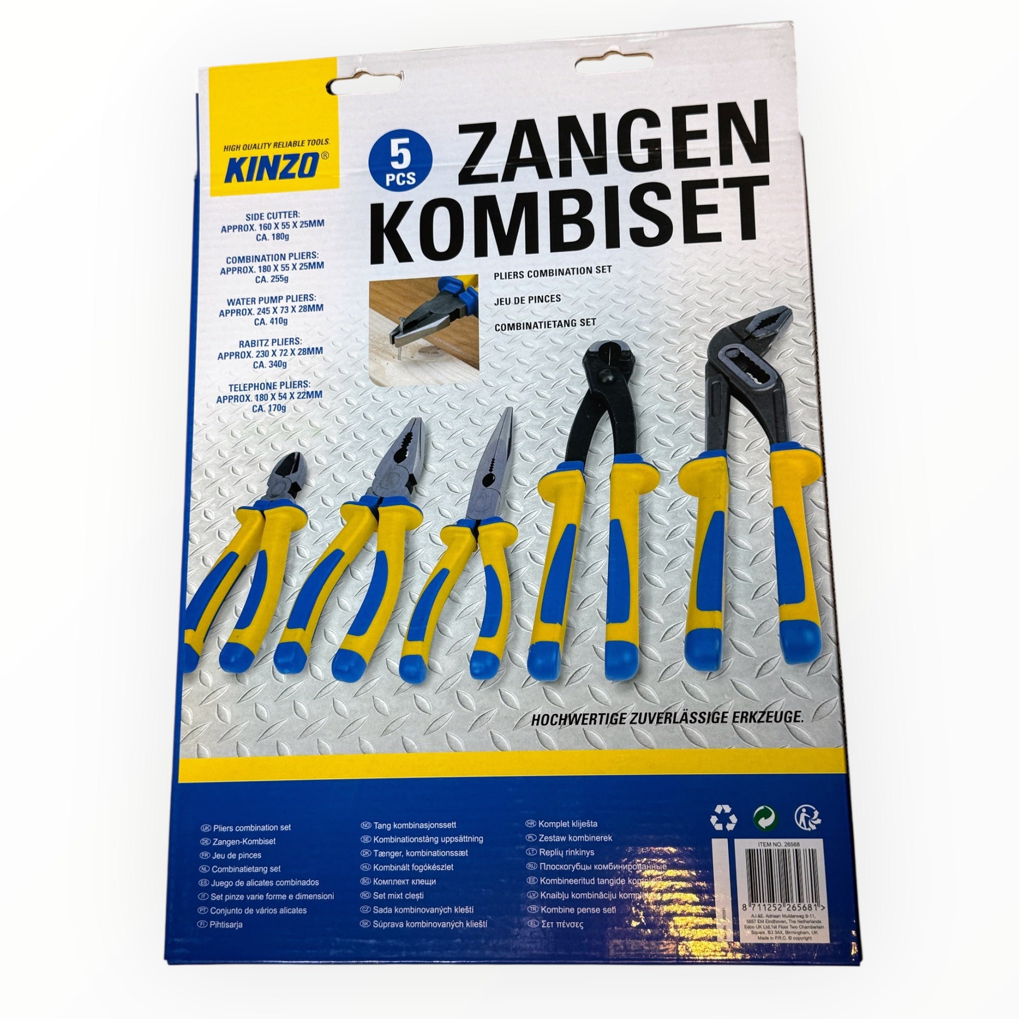 5 Piece Pliers Combination Set Carbon Steel