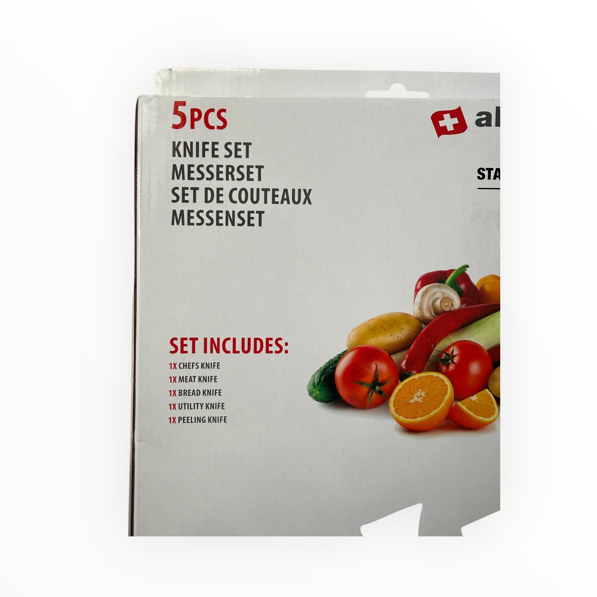 Alpina 5-Piece Stainless Steel Kitchen Knife Set with Ergonomic Handles