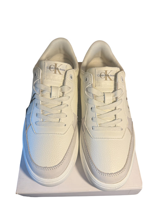 Calvin Klein Jeans Classic Cupsole Trainers – Cream White / Bahama Green