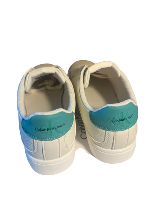 Calvin Klein Jeans Classic Cupsole Trainers – Cream White / Bahama Green