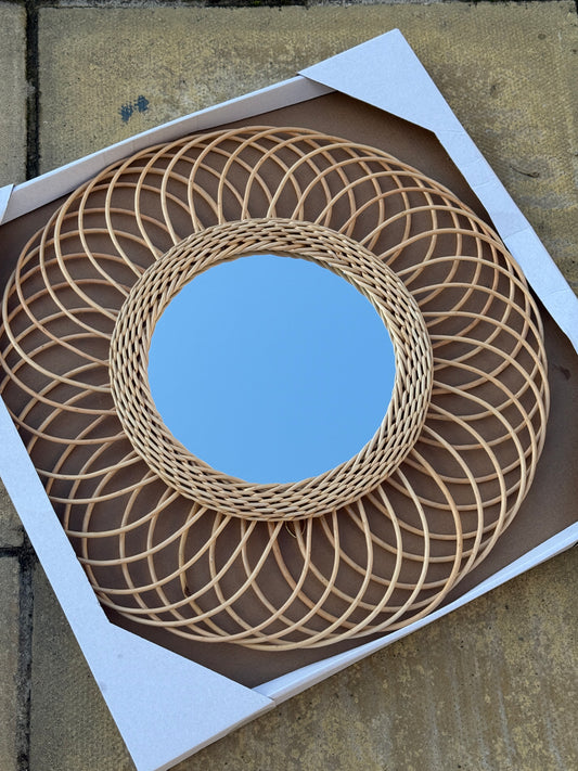 Habitat Global Rattan Mirror | Natural Round Wall Mirror