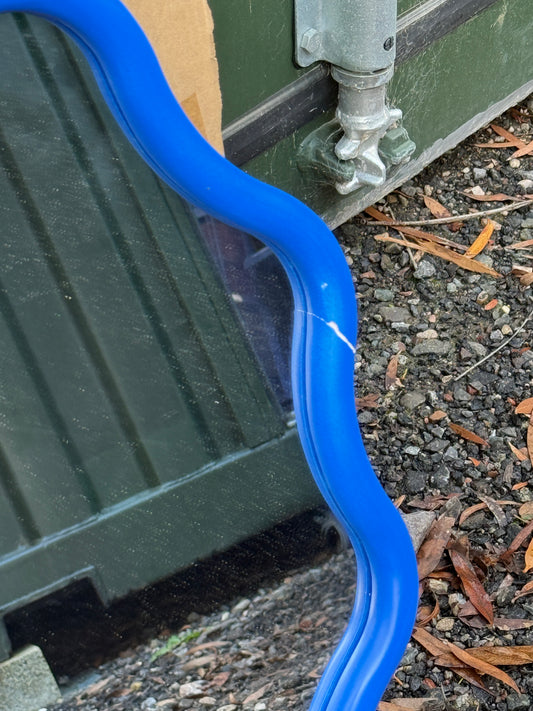Habitat Wavy Blue Frame Mirror | Grade B Upcycle Project