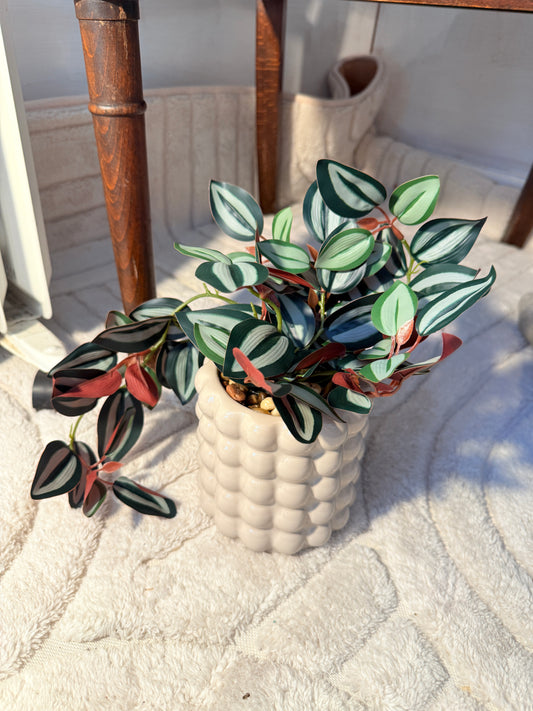 Habitat Faux Trailing Plant in White Bobble Planter